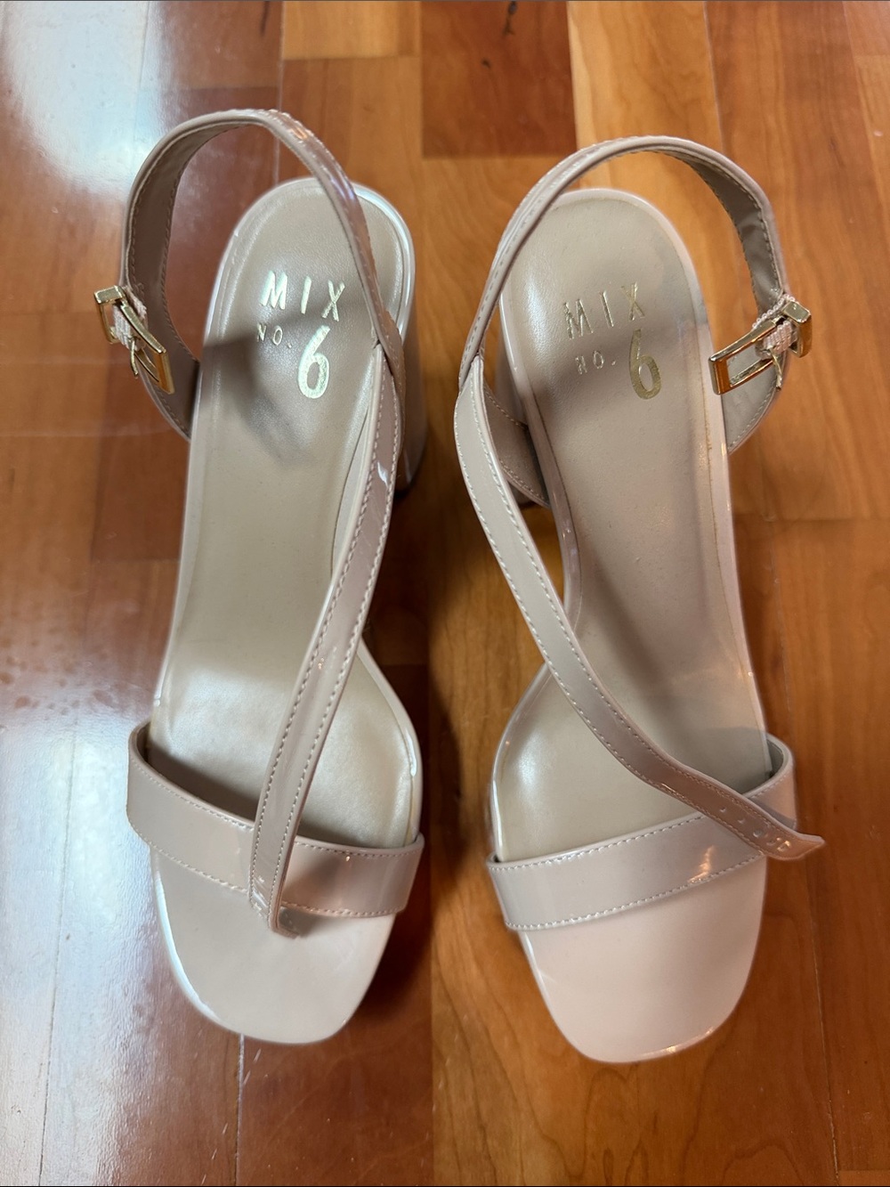 Mix No. 6 Blush Nude Strappy Block Heel Sandals